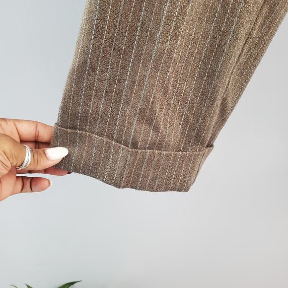 R.Q.T Striped Cuffed Ankle Pants Suit 8 - Picture 14 of 16